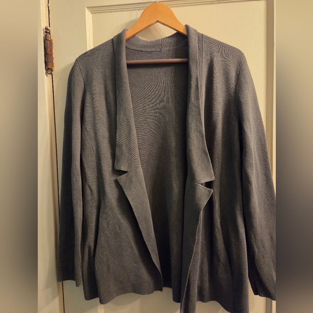 Eileen Fisher Women's Green Silk Blend Sweater Blazer Sz. Medium